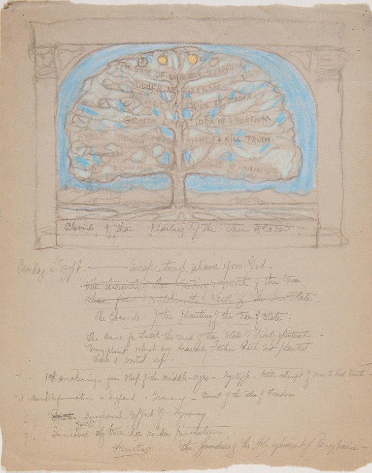 Study for “Chronicle of the planting of the true state,” ... Image 1