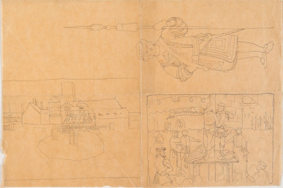 Studies for a Yeomen Warder (Beefeater); an outdoor scene ... Image 1